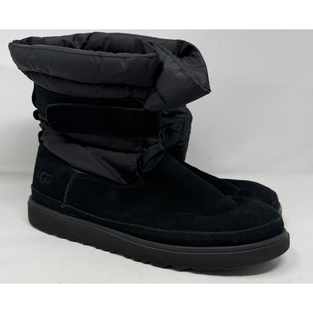 UGG Classic Maxi Short Black Suede Puffer Boots 1120847 Mens 11 3M Thinsulate